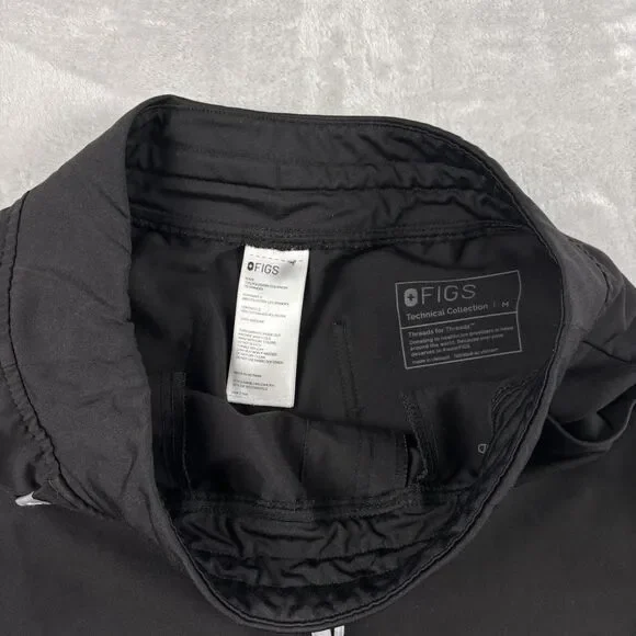 Figs Scrub Pants Womens M Zamora Jogger Petite Black Scrubs Bottom Medical Nurse - Picture 10 of 16